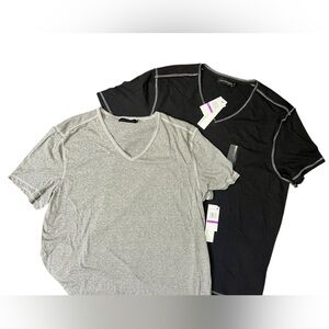 Calvin Klein NWT Jeans Short Sleeve V-Neck T-Shirts Set (2) - Black and Gray
